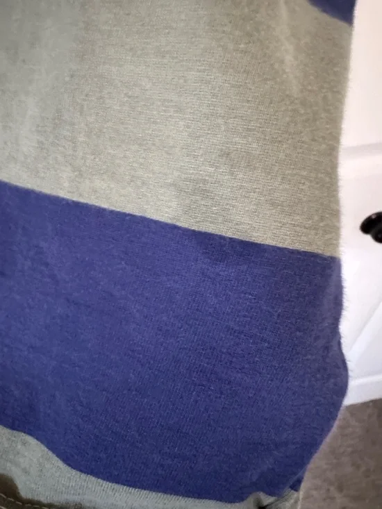 We The Free Olive Green and Navy Blue Striped Rugby Polo - Picture 6 of 10